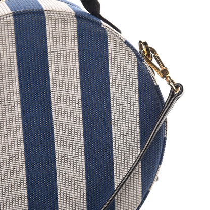 Mansur Gavriel Canvas Stripe Circle Crossbody Blue White 9 of 12