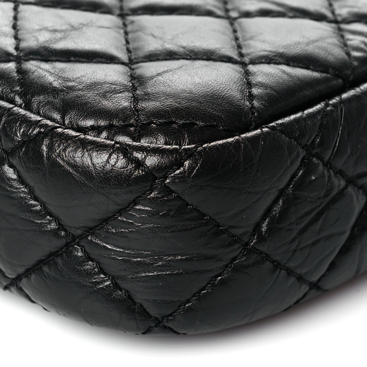 Aged Calfskin Quilted Mini Reissue Camera Case Black