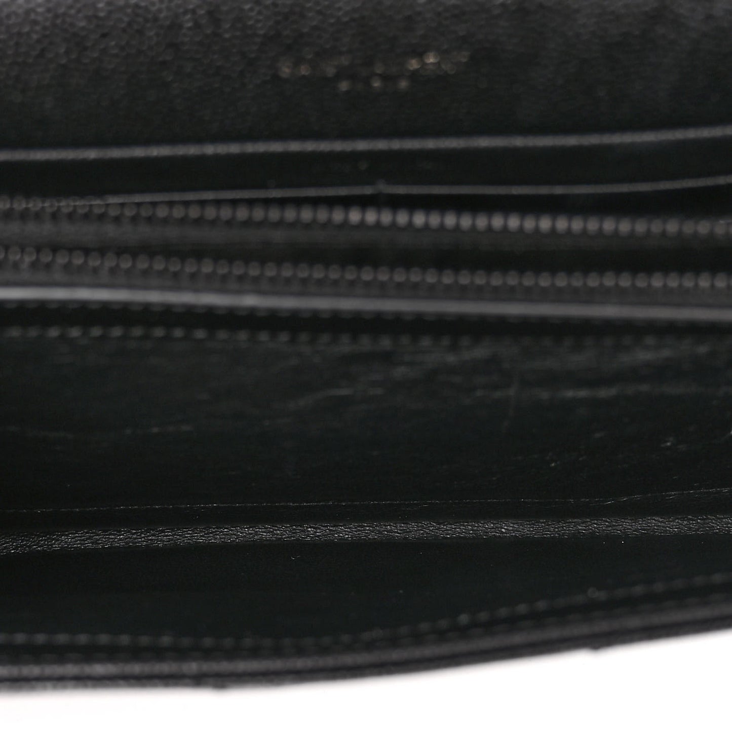 Grain De Poudre Matelasse Chevron Monogram Monochrome Chain Wallet Black