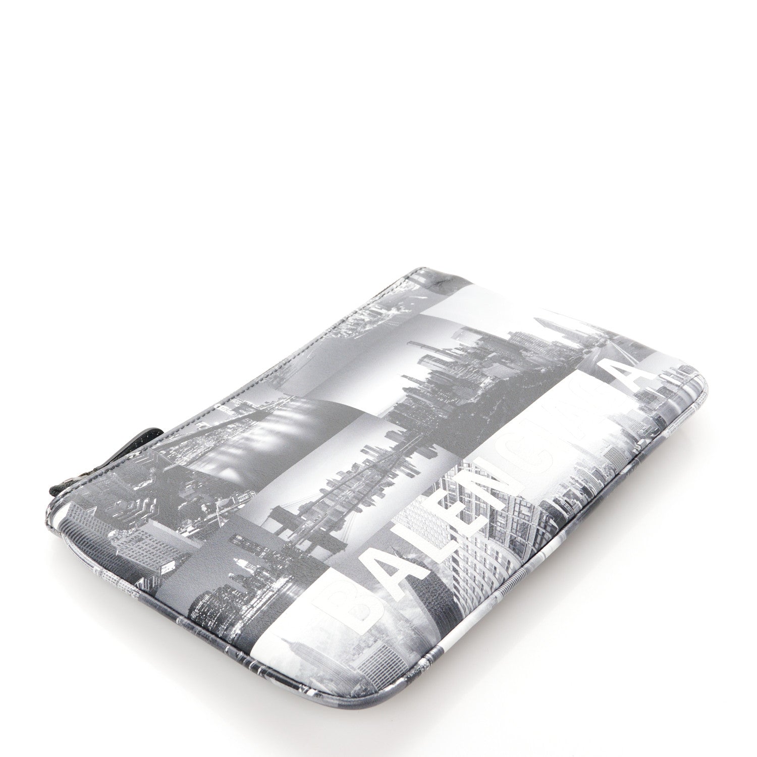 Balenciaga Calfskin New York Skyline Logo Ville Zip Pouch M Black 4 of 8