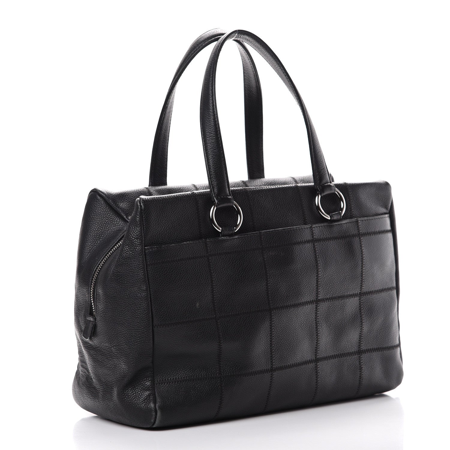 Chanel Caviar Square Stitched Bowler Black 2 of 15