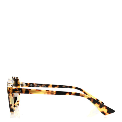 Christian Dior Abstract Square Mirrored Sunglasses Spotted Havana Green 3 of 9