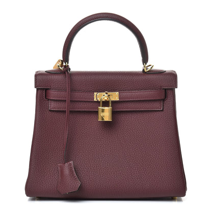 Hermes Togo Kelly Retourne 25 Bordeaux 1 of 40