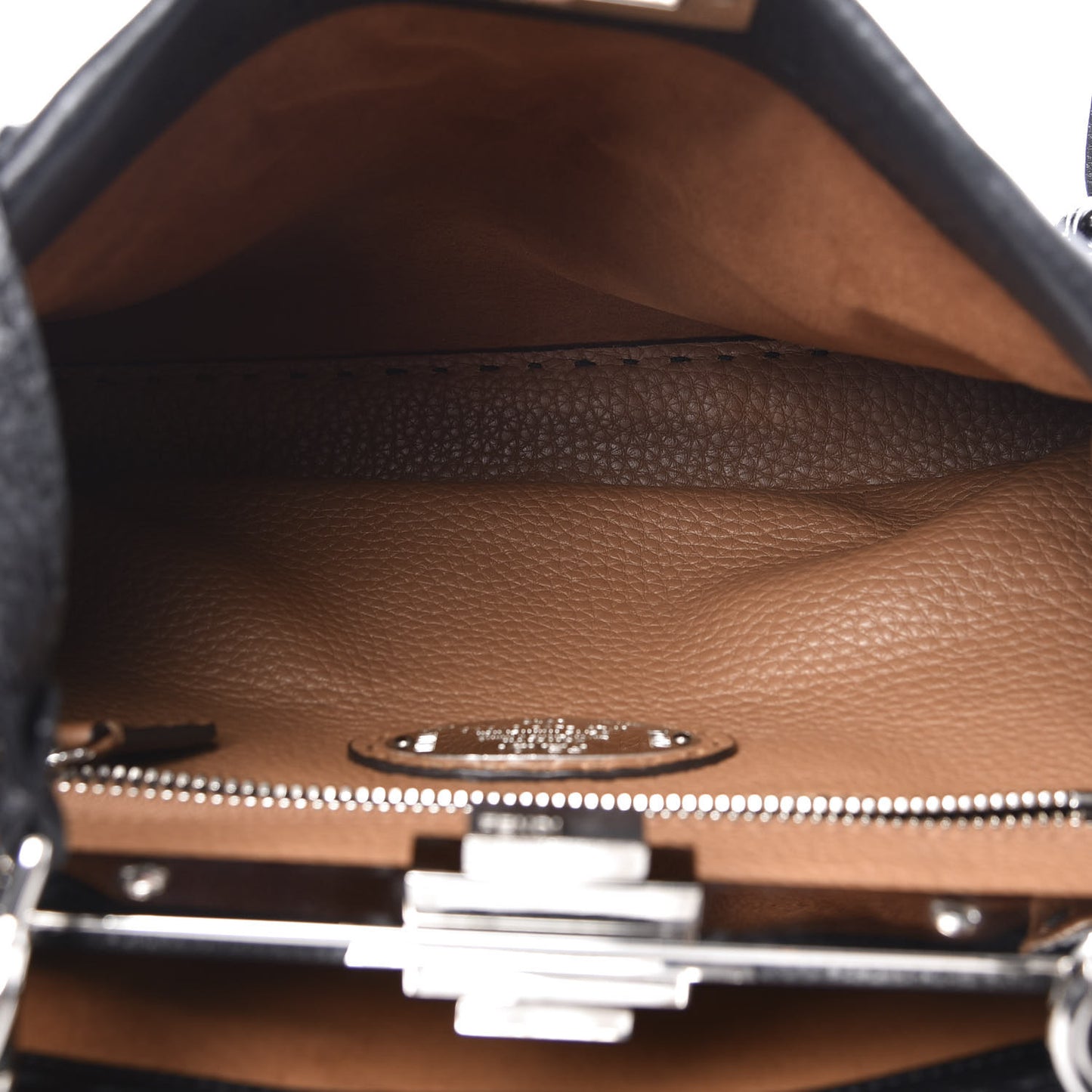 Cuoio Romano Selleria Bi-Color Medium Peekaboo Iconic Satchel Black Mou