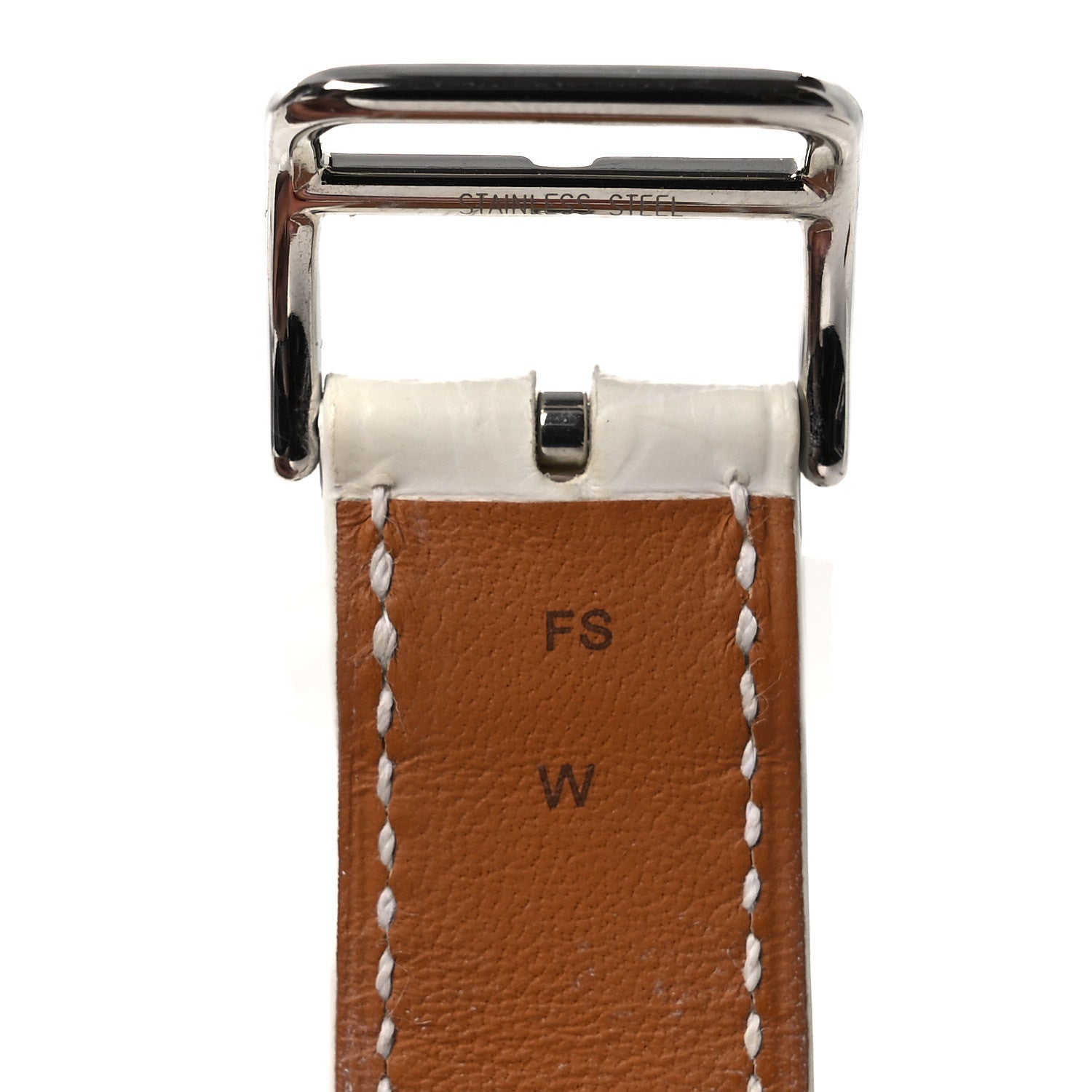 Hermes Matte Alligator Single Tour Watch Strap White 7 of 7