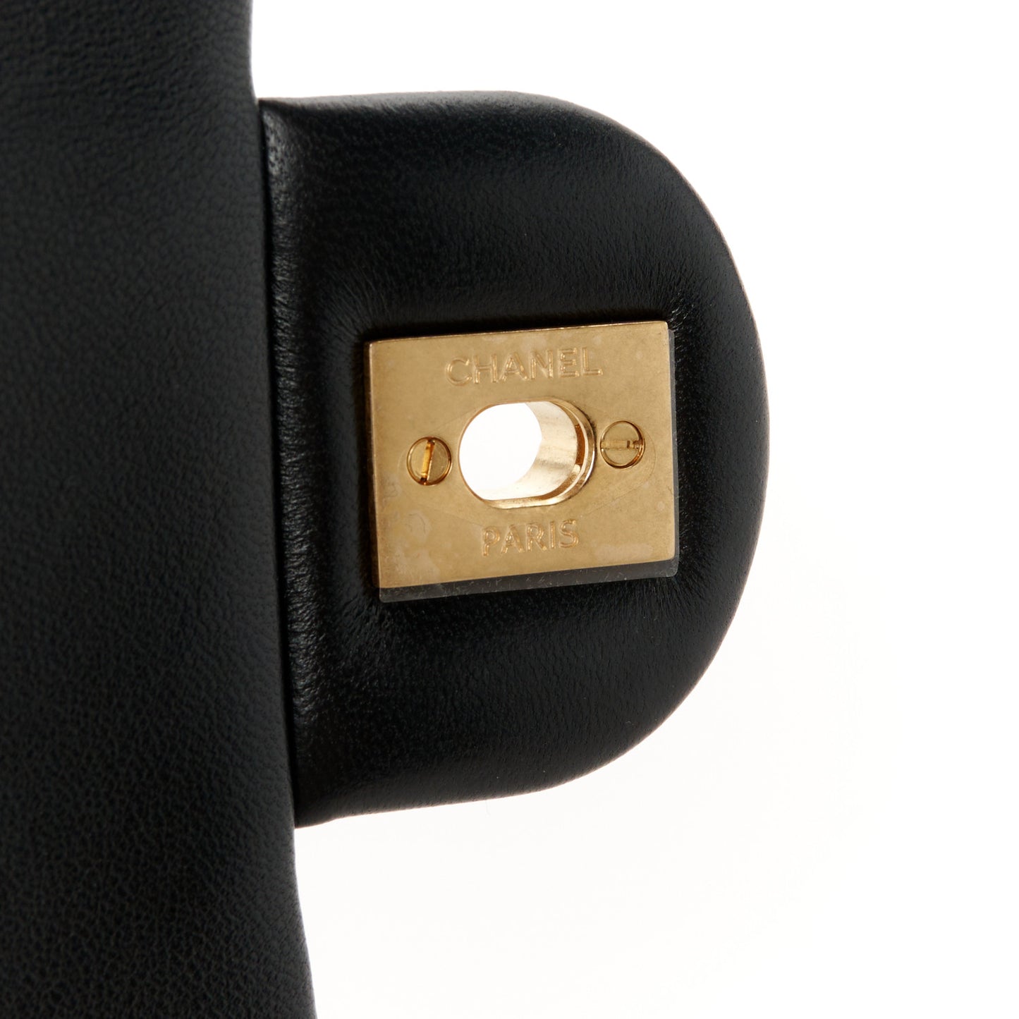 Lambskin Quilted Mini Rectangular Pearl Crush Flap Black