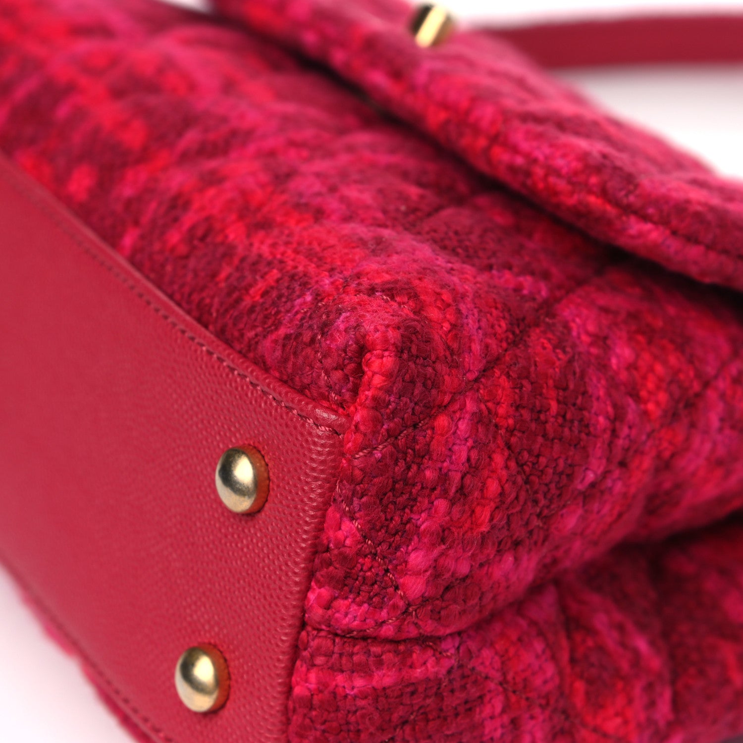 Chanel Tweed Mini Coco Handle Flap Fuchsia 9 of 13