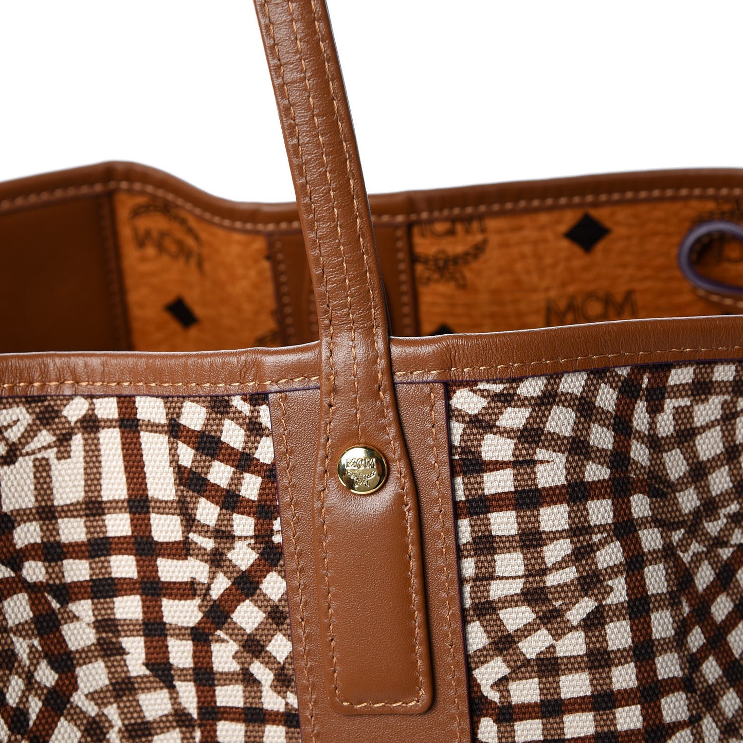 Visetos Large Liz Reversible Shopper Tote Cognac