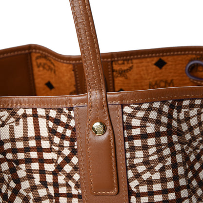 MCM Visetos Large Liz Reversible Shopper Tote Cognac 23 of 23
