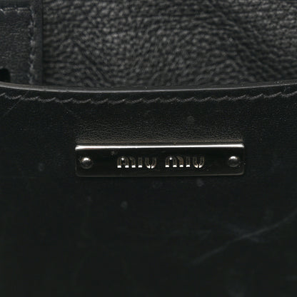 Miu Miu Soft Calfskin Top Handle Satchel Black 6 of 14