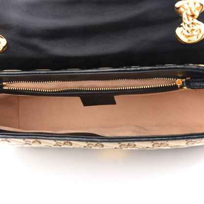 Gucci Monogram Matelasse Diagonal Small GG Marmont Shoulder Bag Beige Black 4 of 9