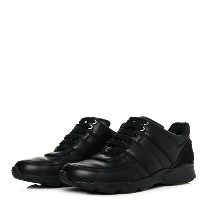 Chanel Calfskin Tweed Womens Sneakers 37 Black 3 of 10