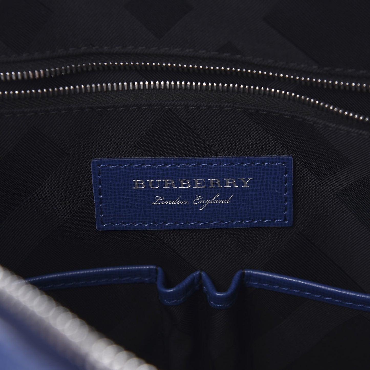 Textured Calfskin Barrow Briefcase Deep Blue