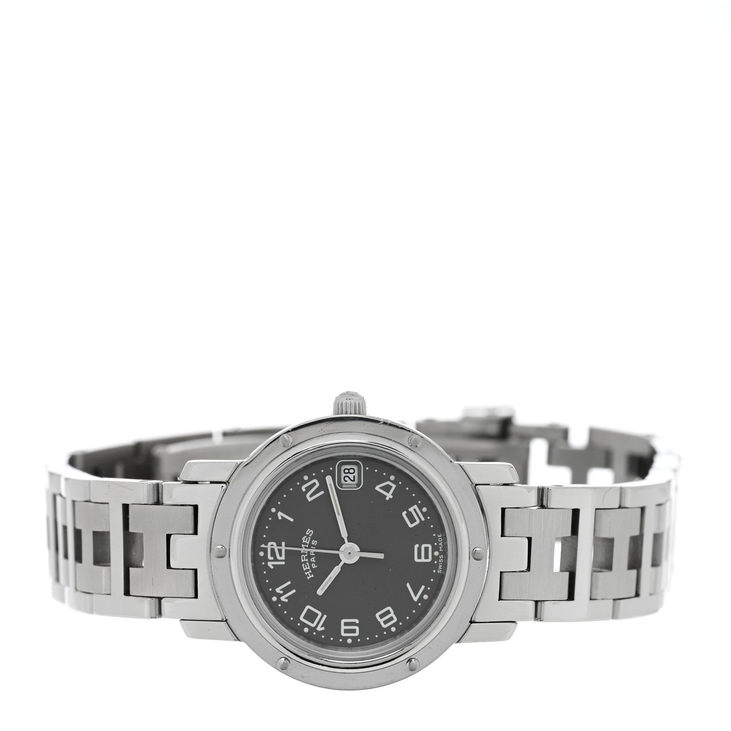 Hermes Stainless Steel 24mm Clipper Quartz Watch Grey 2 of 5
