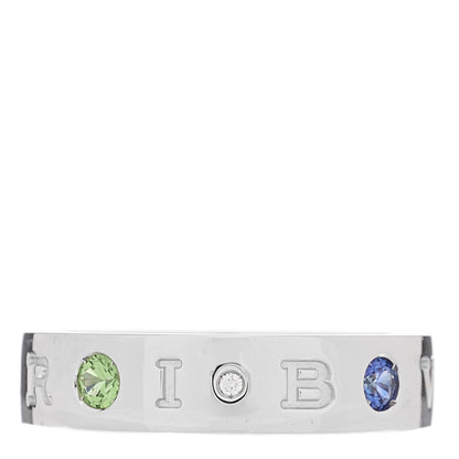 Bulgari 18K White Gold Blue Sapphire Tsavorite Roman Sorbets Ring 55 7.25 1 of 5
