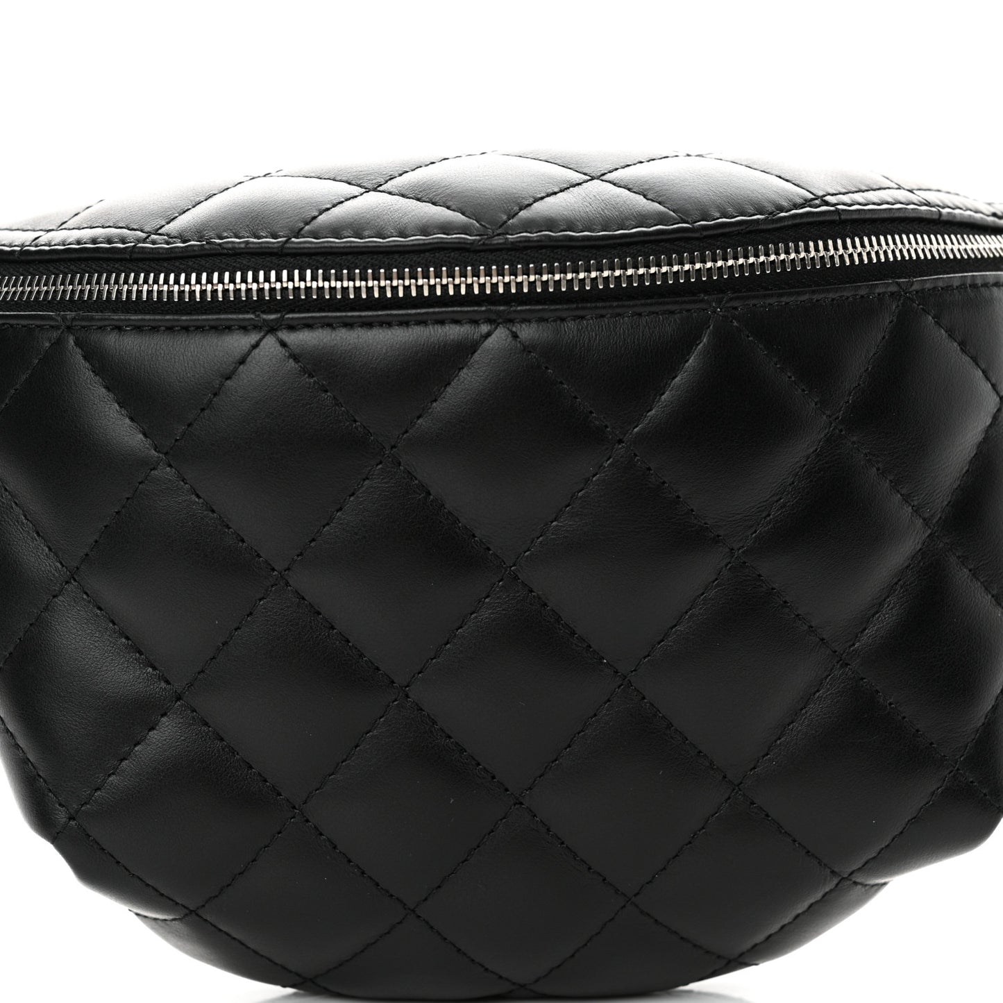 Calfskin Quilted Waist Belt Bag Black