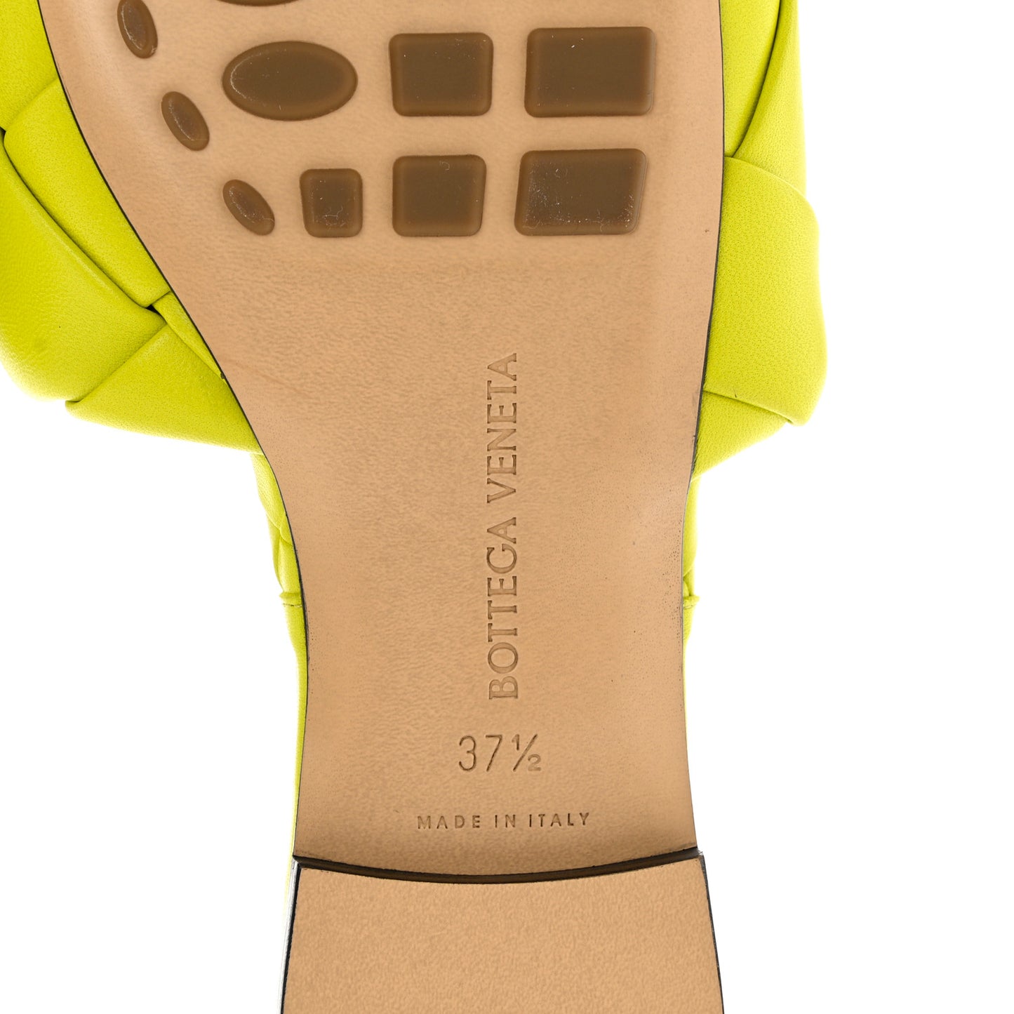 Nappa Maxi Intrecciato Lido Flat Sandals 37.5 Kiwi