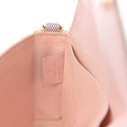 Louis Vuitton Damier Azur Pochette Felicie Chain Wallet Rose Ballerine 7 of 11