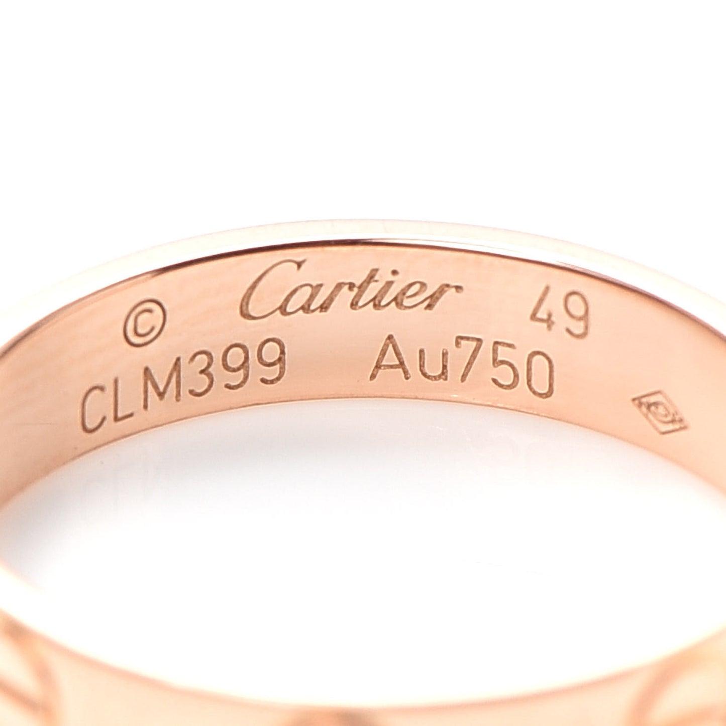 18K Pink Gold 3.5mm LOVE Wedding Band Ring 49 4.75