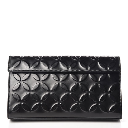 Alaia Calfskin Relief Grande Petale Pochette Clutch Black 3 of 9