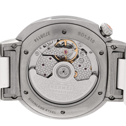 Hermes Stainless Steel Rubber 36mm Cut Automatic Watch Blanc 4 of 5