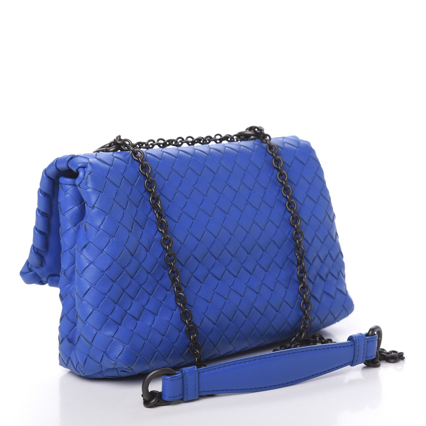 Nappa Intrecciato Baby Olimpia Shoulder Bag Signal Blue