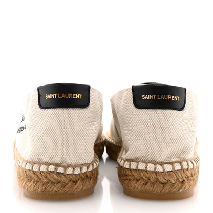 Saint Laurent Canvas Nappa Elba Light Logo Embroidered Espadrilles 40 Ecru 6 of 15