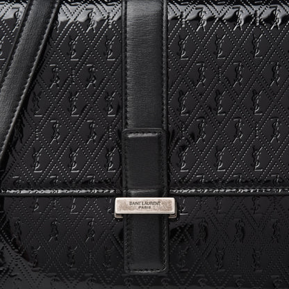 Saint Laurent Patent Embossed Small Le Monogramme Satchel Black 11 of 12