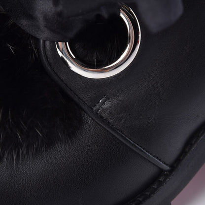 Christian Louboutin Calfskin Mink Jenny From the Alps 70 Ankle Boots 36.5 Black 12 of 13