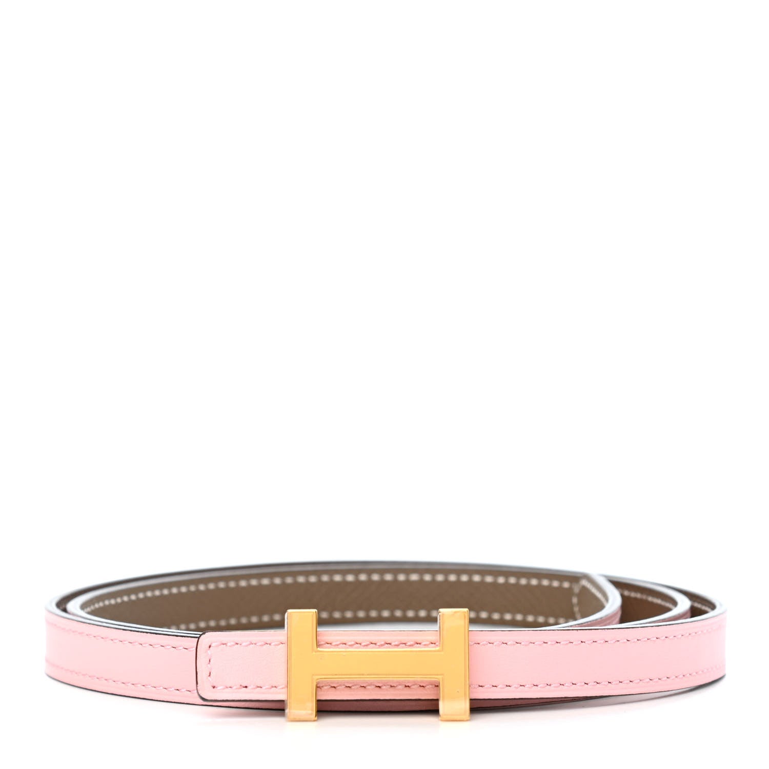 Hermes Epsom Swift 13mm Focus Belt 85 Rose Sakura Etoupe 1 of 3