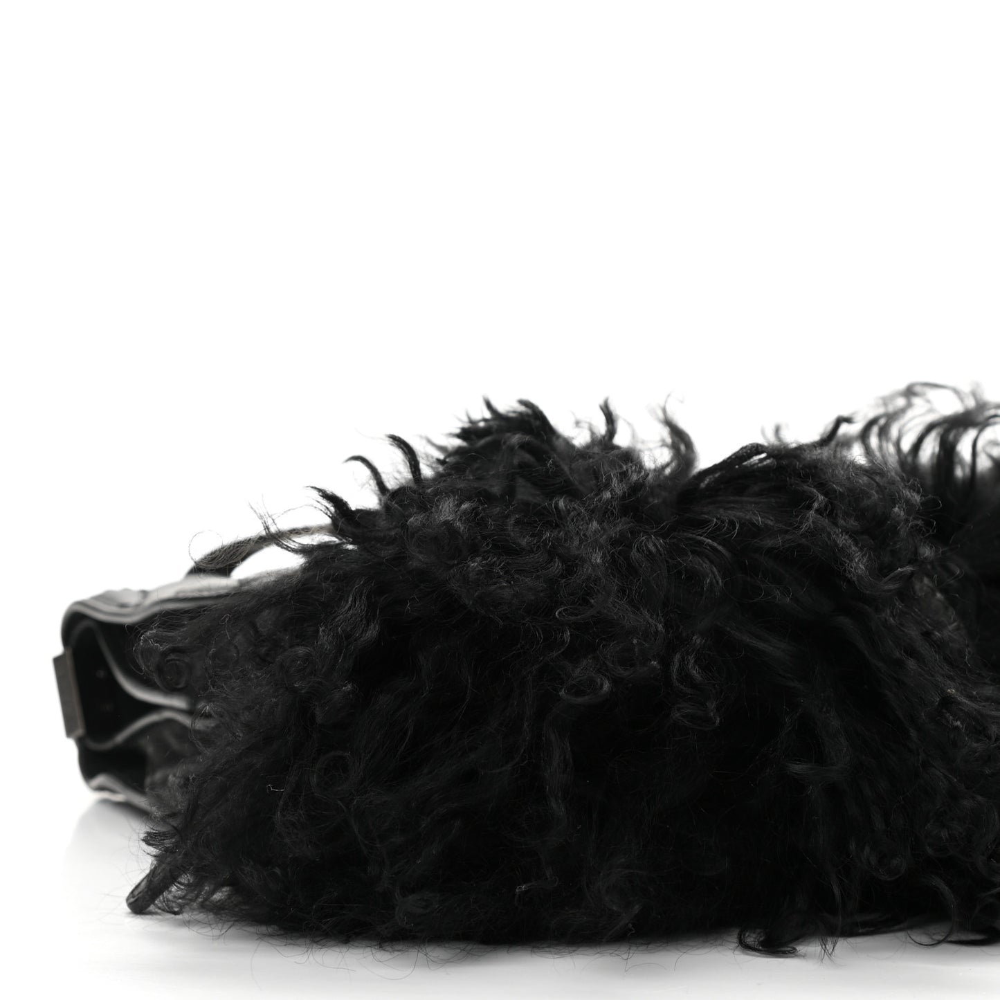 Lambskin Quilted Fur Paris Dallas Double Flap Bag Black