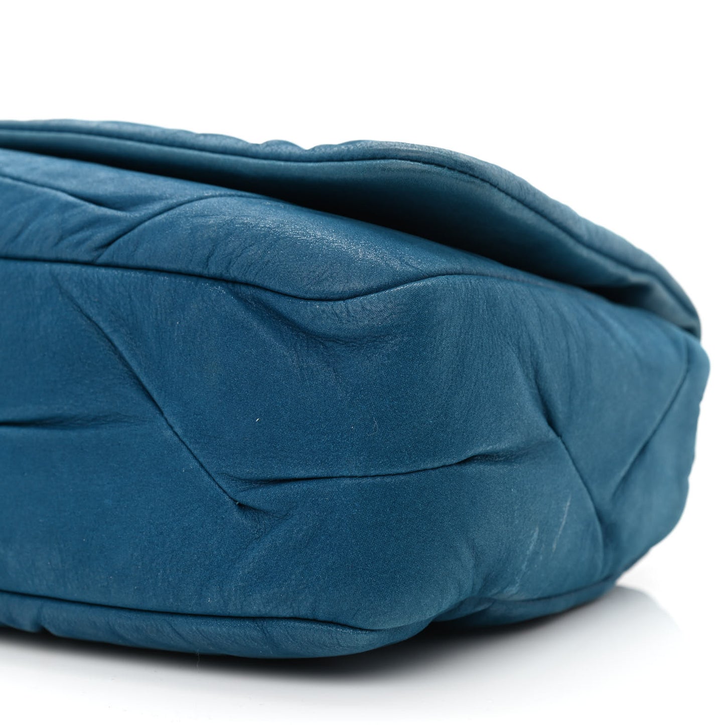 Iridescent Calfskin Glint Flap Blue