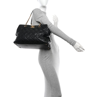 Chanel Calfskin Stitched Medium Retro Chain Tote Black 2 of 13