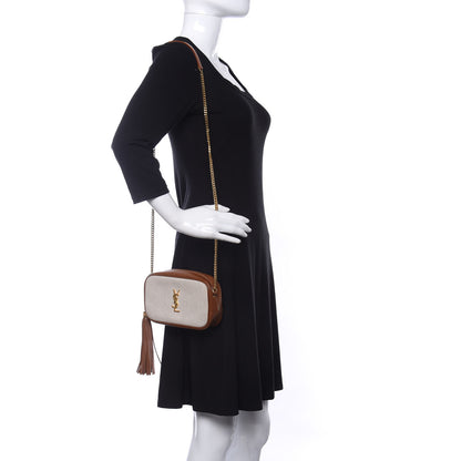 Saint Laurent Cotton Monogram Mini Lou Camera Bag Beige Brick 2 of 11
