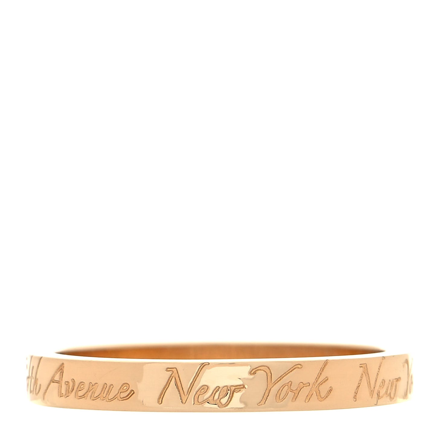 18K Yellow Gold Notes Fifth Avenue New York Ring 54 7