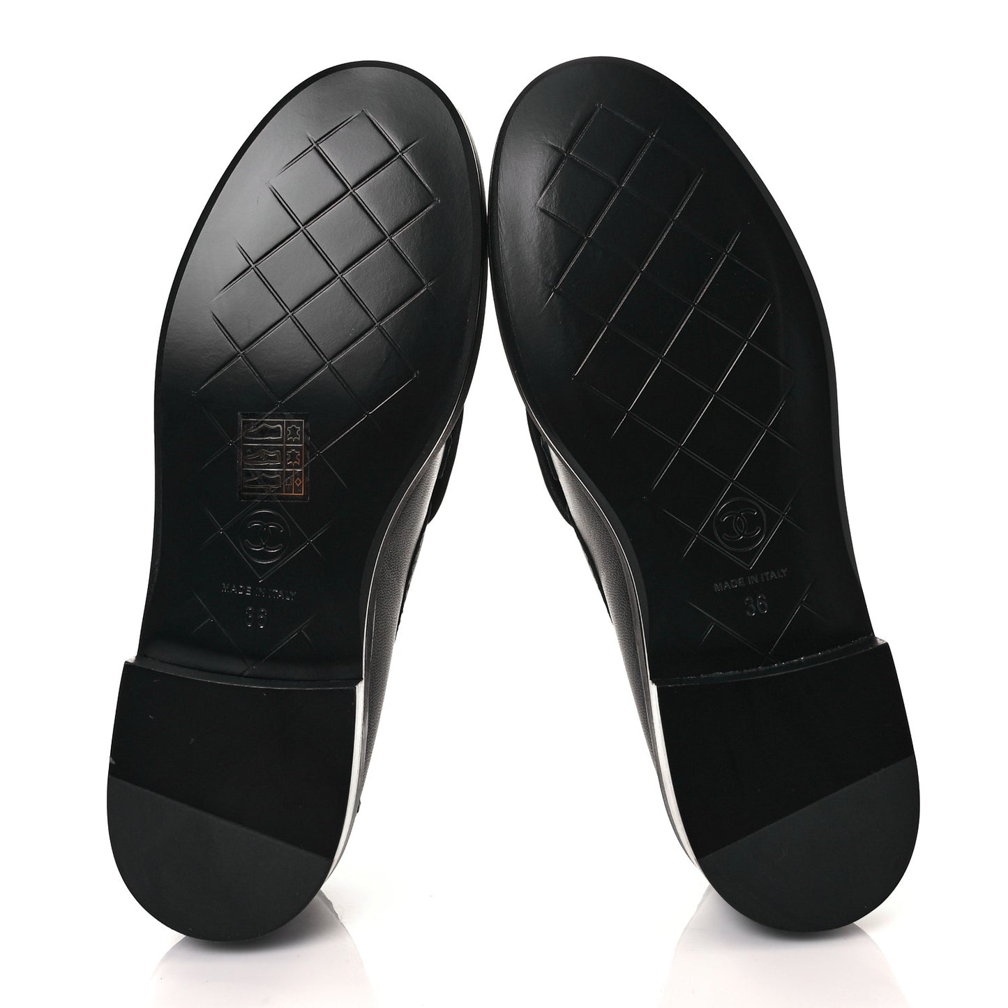Lambskin Quilted CC Turnlock Loafers 36 Black