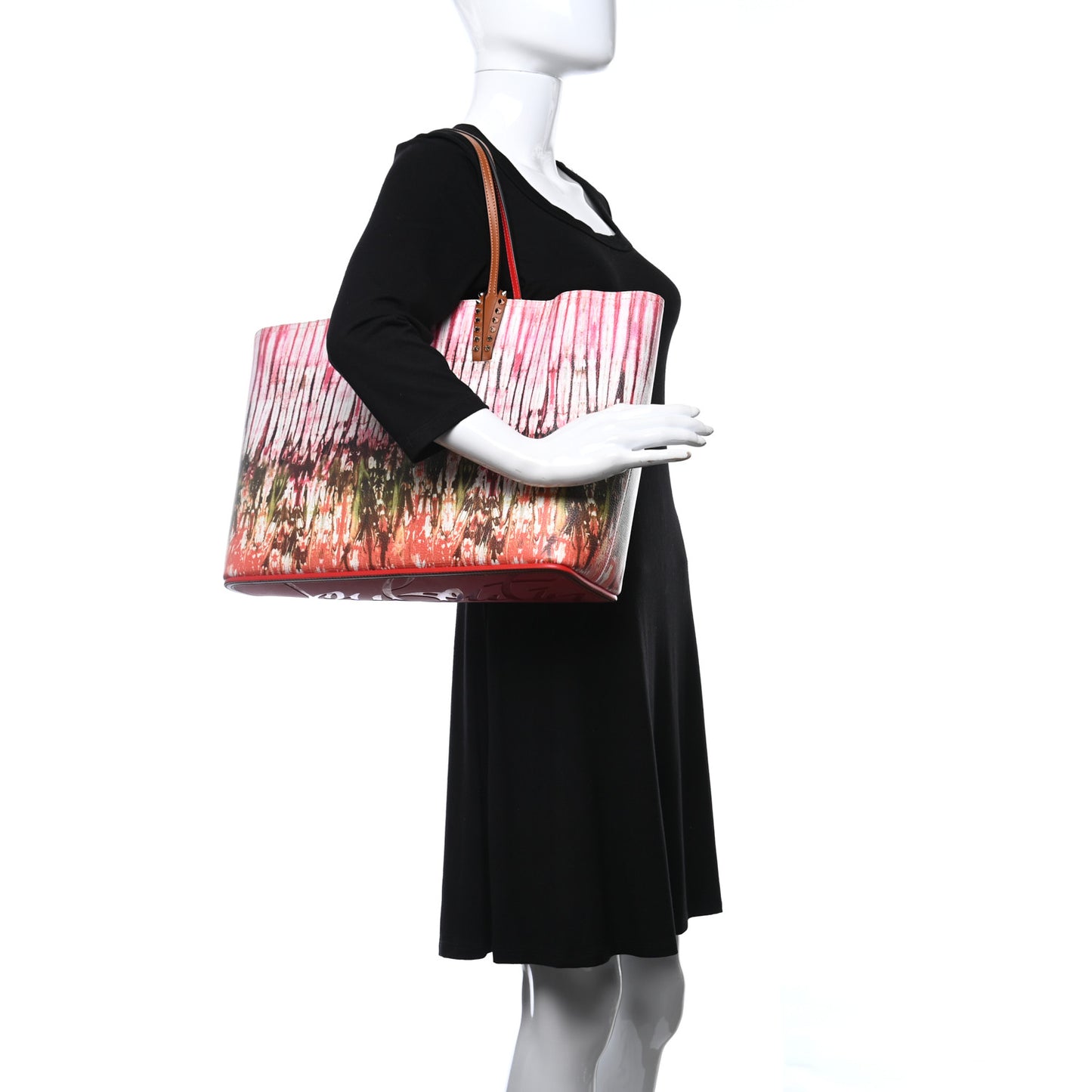 Calfskin Empire Bazin Spikes East West Cabata Tote Multi