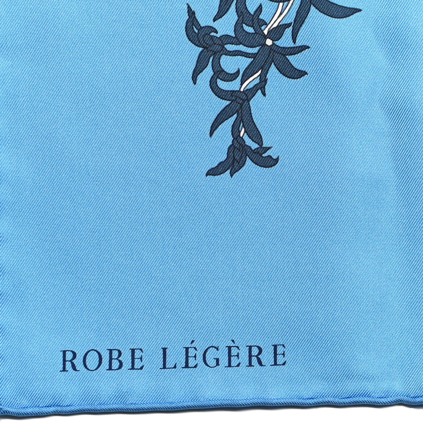 Silk Robe Legere Scarf 90 Bleu Azure Ocre Roux