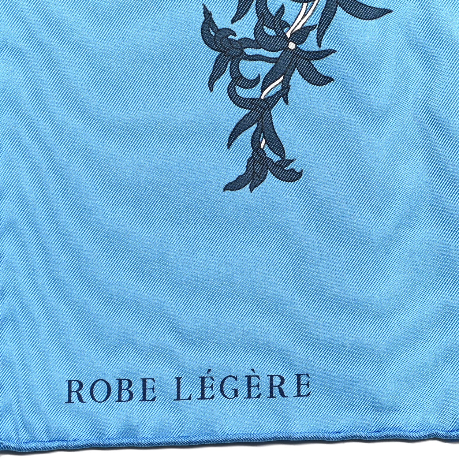 Hermes Silk Robe Legere Scarf 90 Bleu Azure Ocre Roux 3 of 4