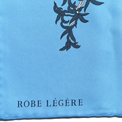 Hermes Silk Robe Legere Scarf 90 Bleu Azure Ocre Roux 3 of 4