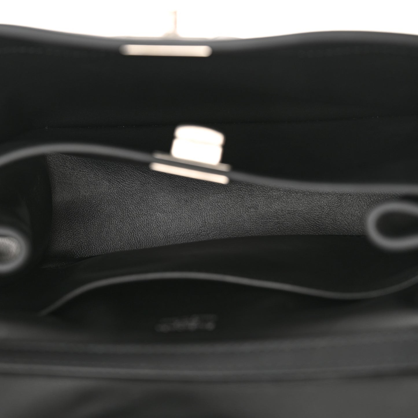 Natural Smooth Calfskin Mini Rodeo Top Handle Handbag Black