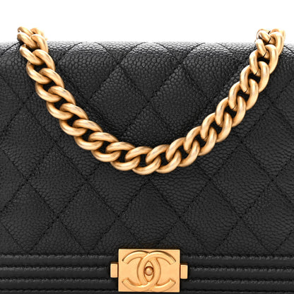 Chanel Caviar Quilted Boy Clutch With Chain Black 10 of 12
