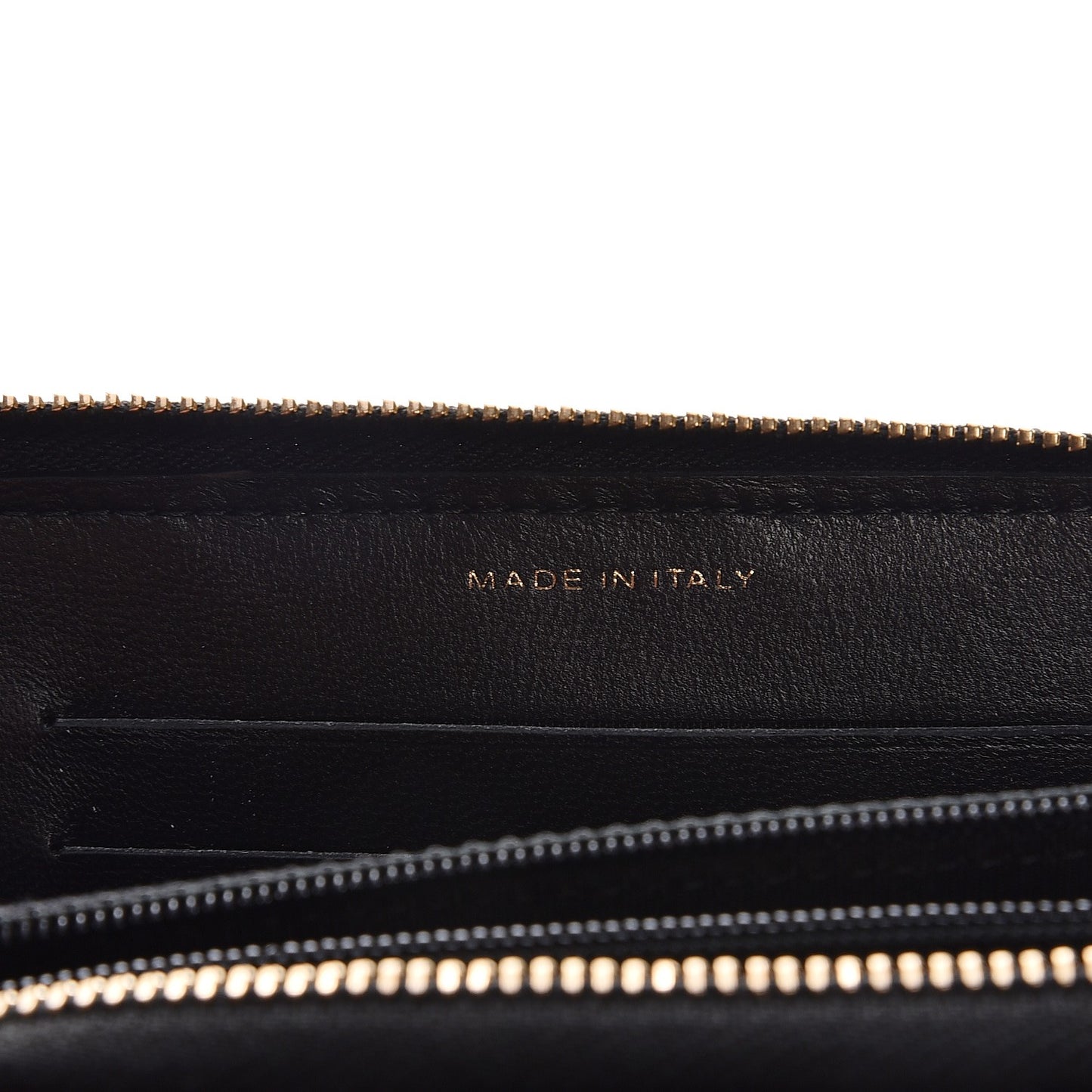 Lambskin Quilted Medium Zip Around Wallet Black