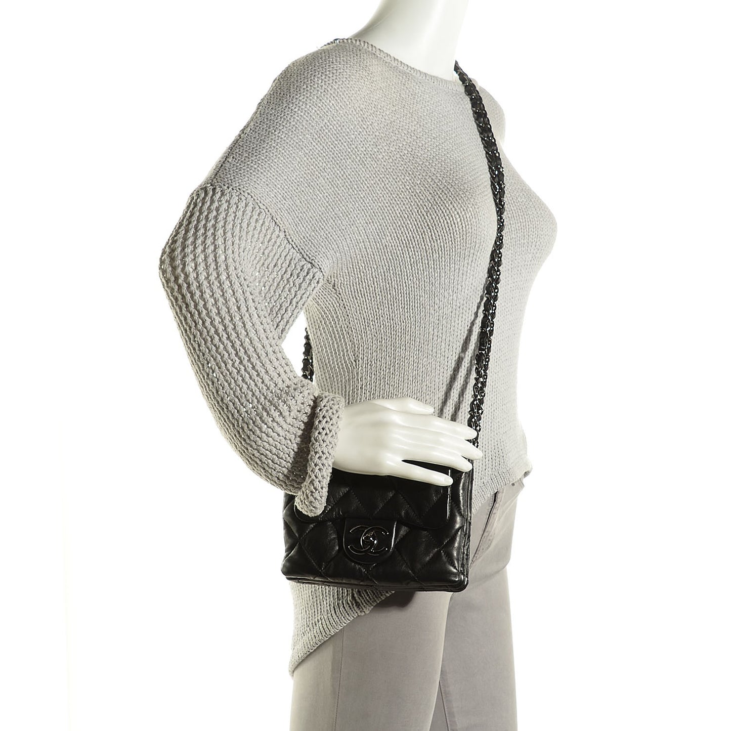 Lambskin Quilted Mini Chanel 3 Flap Black