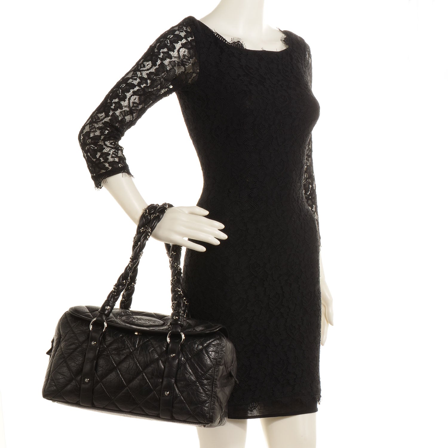 Chanel Distressed Lambskin Lady Braid Flap Tote Black 2 of 8