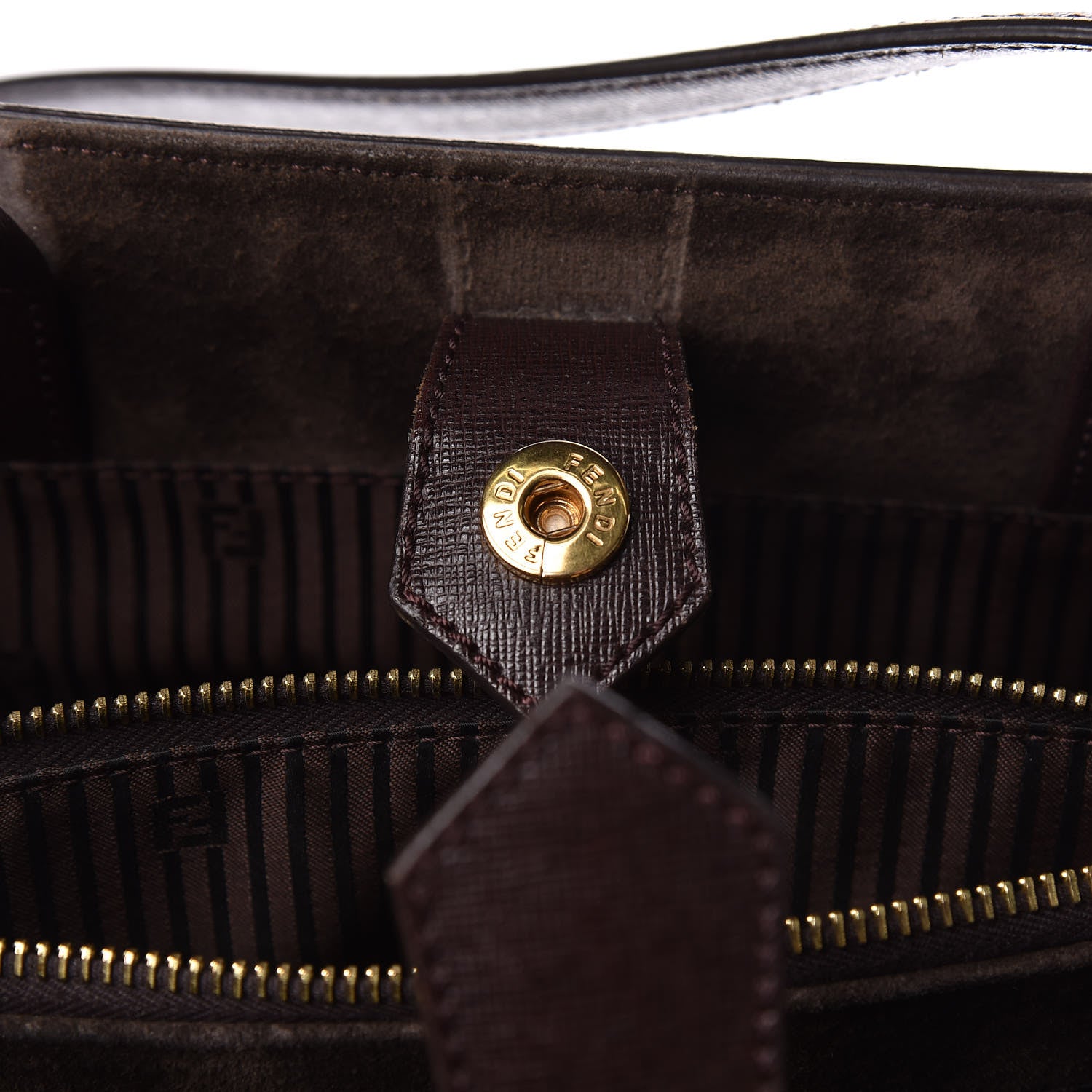 Fendi Vitello Elite Flamingo Regular 2Jours Tote Moro Marrone Nocciola 13 of 13