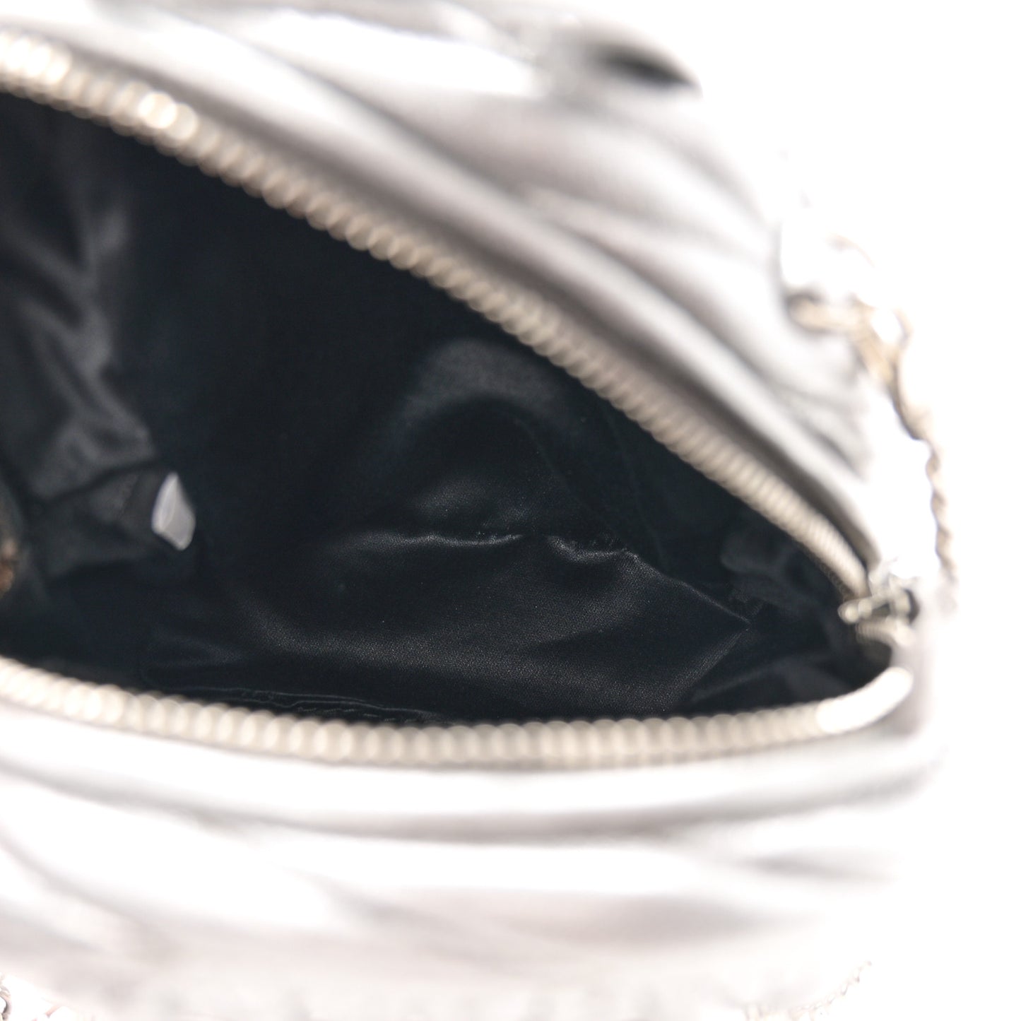 Metallic Nappa Matelasse Lux Mini Backpack Cromo