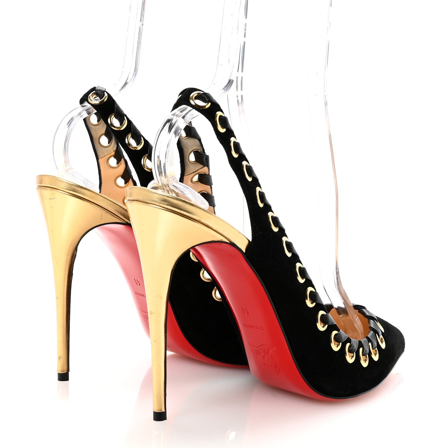 Christian Louboutin Suede Ostri 100 Slingback Pumps 41 Black 5 of 8