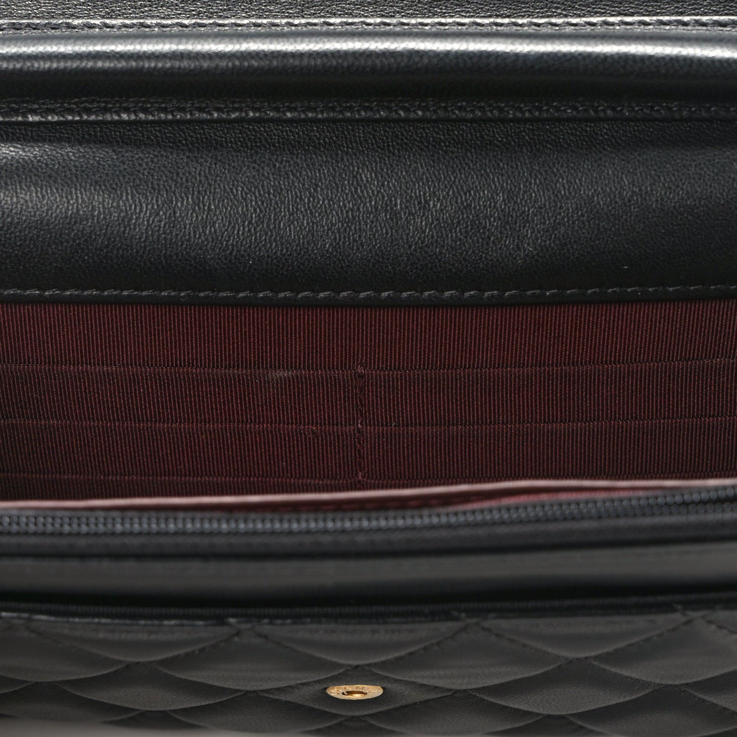 Chanel Lambskin Quilted Wallet On Chain WOC Black 12 of 12