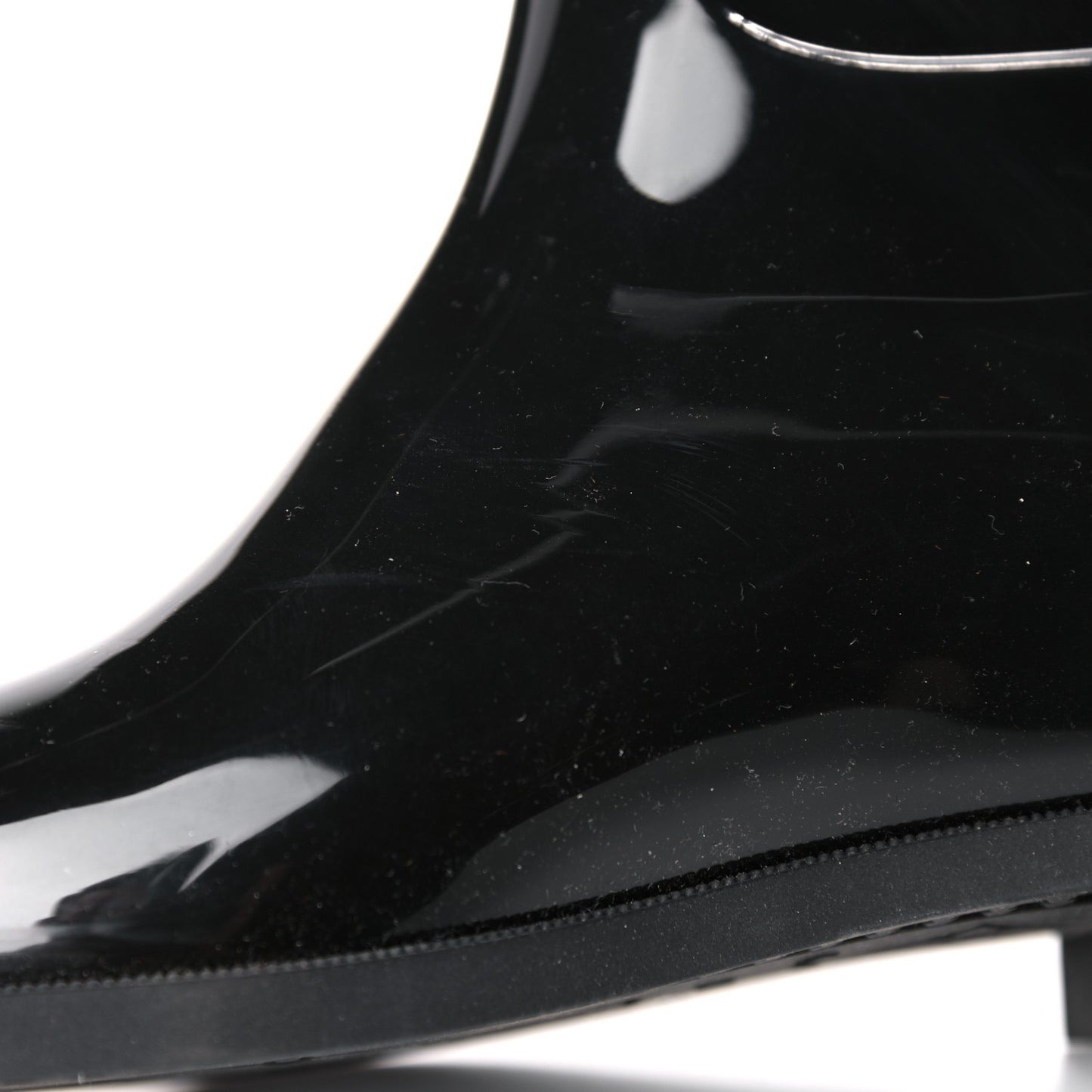 Rubber Embossed Monogram Drops High Rain Boots 37 Black